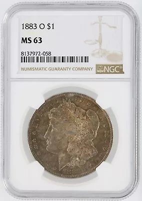 1883-O Morgan NGC MS63 S$1 New Orleans Minted Silver Dollar Iridescent Toning • $110