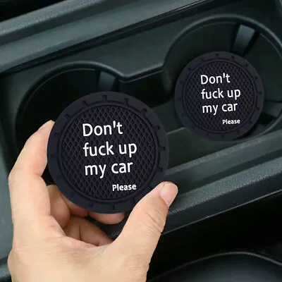 2pcs Car Interior Parts Anti-Slip Drink Cup Pad Coaster Mat Black Accessories • $8.76