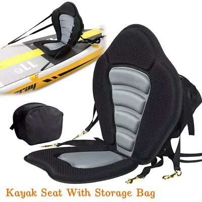 Kayak Seat Djustable Padded Canoe Back Sit On Kayak Seat Backrest Cushion Black • £22.59