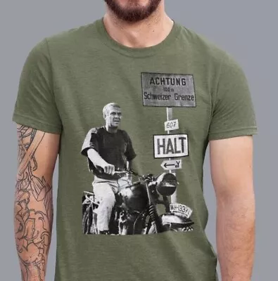 The Great Escape T Shirt Movie Themed Retro Steve McQueen Cool WWII Hipster Tee • $18.90