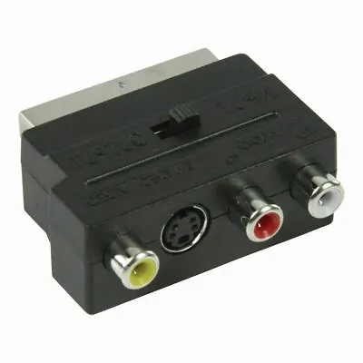 £5.12 • Buy SCART To 3 RCA Composite Phono SVHS S-Video Adapter With In Out Switch Converter