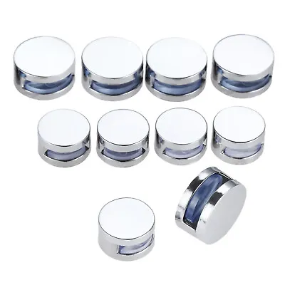 10PCS Mirror Clips Zinc Alloy Glass Clips Clamps Holder Round Wall Mounting Clip • £9.23