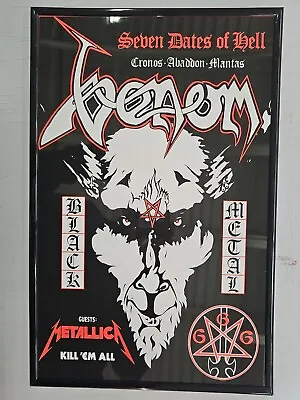 Venom Metallica 2015 Gates Of Hell Tour Framed Tour Poster • $21.99