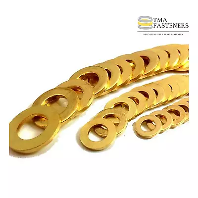 Brass Washers M2 M2.5 M3 M4 M5 M6 M8 M10 M12 SOLID BRASS UK Made • £0.99