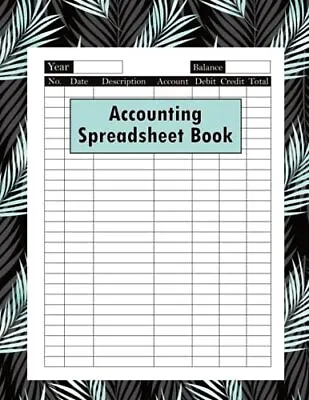 Accounting Spreadsheet Book Debit & Credit Transaction Ledger & Check Registe... • £9.35