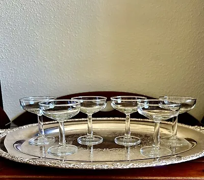 Vintage Champagne Coupes Mid Century Cocktail Glasses Martini Barware Set Of 6 • $52