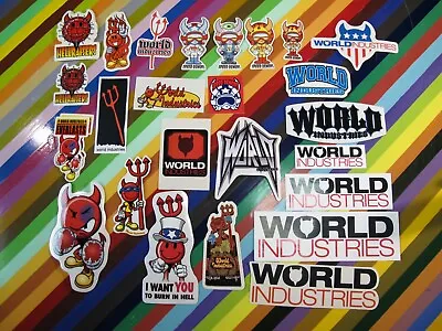 Vtg 1990s World Industries Skateboards Sticker - Devilman Speed Demons Logos • $26