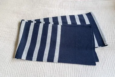£38.95 • Buy Cashmere Stripe Scarf By Pure Collection, Navy And Grey