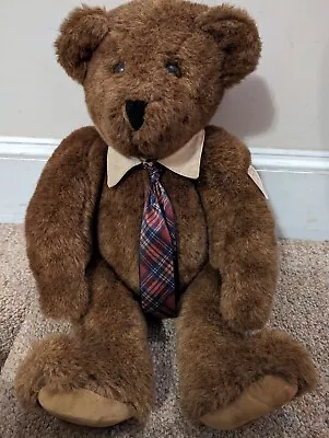 Vintage Vermont Teddy Bear 16  Jointed 1984 With Collar Tie With Tag • $19.99