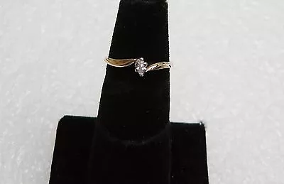 £163.13 • Buy 14k Yellow Gold 1/10 Ct Marquise Diamond Ring Size 7 147-e