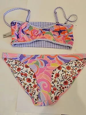 Maaji Purple Gingham Seer Sucker  Pucchini Bikini Large NEW • $41.41