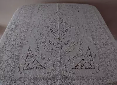 Vintage Quaker Lace Tablecloth White House Ecru Picots Cotton 78  • $74.99
