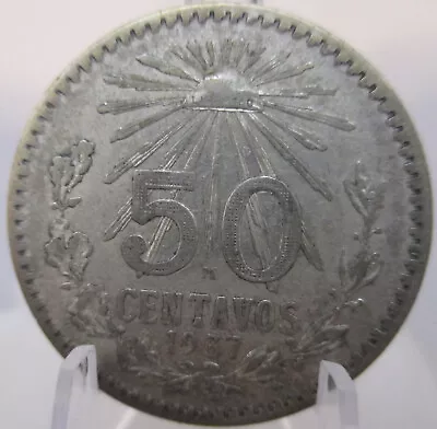 1937 Silver Mexico 50 Centavos - Rare Vintage Mexican Collectible Coin • $3.99