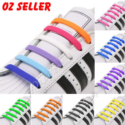 Silicone Elastic Shoelaces No Tie Shoe Lace Lacing Kids Adult Sneakers Shoe Lace • $4.50