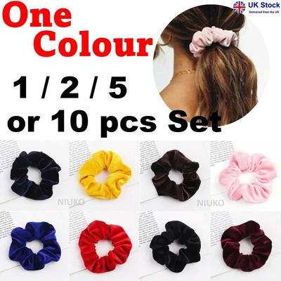 £1.58 • Buy Velvet Scrunchies Hair Bands Bobbles Elastic Holder Girls Women Ponytail Pack