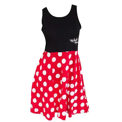 Minnie Mouse Women's And Red Polka Dot Dress Black • $26.98