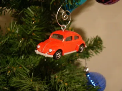 1962 Volkswagen VW Beetle Custom Car Christmas Tree Ornament W/ Hanger - Red Bug • $17.99