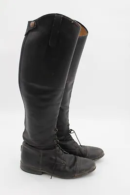 Vintage German Konigs Long Dressage/Riding Boots Black Leather Sz 7.5 US 6.5 EU • $150