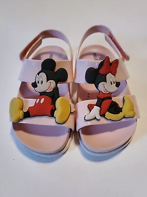 MINI MELISSA Disney MINNIE & MICKEY Mouse Girls 9 Sandals Pink RUBBER PLASTIC  • $14.99