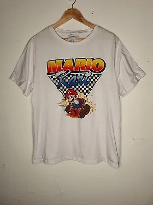 Mario Kart Shirt Mens SIZE XL White Nintendo Video Game • £12.40