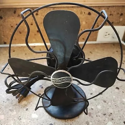 Antique Black Metal Westinghouse Oscillating Fan Not Working Decorative Table • $99.99