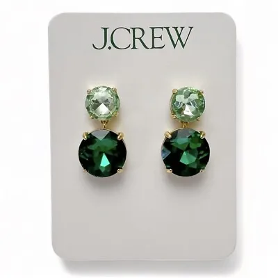 J. Crew Green Faceted Crystal Drop Earrings NEW • $29.99