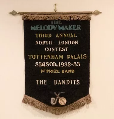 The Melody Maker Tottenham Palais North London Velvet Jazz Award Banner 1930's • £368.81