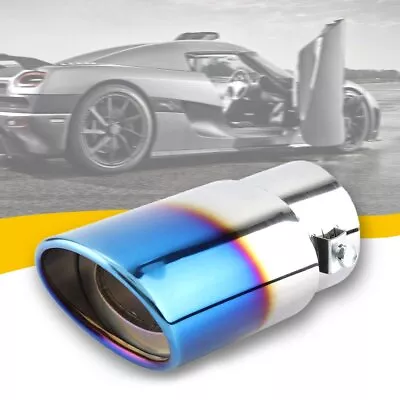 Auto Car Pipe Exhaust Tip Rear Tail Throat Muffler Steel Stainless Universal G • $14.09