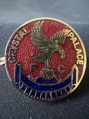 Crystal Palace Football Club Round Gilt Enamel Pin Badge Made By Coffer London • £6.50