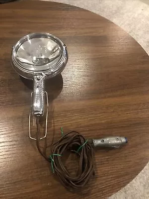 $30 • Buy Vintage GE 50s-60s Era Accessory Hand-held Spot Light Chrome Cast Metal 12v