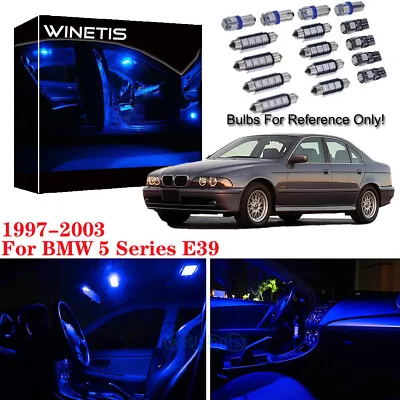 18Pcs Blue Error Free Interior LED Light Package For BMW 5 Series E39 1997-2003 • $17.55