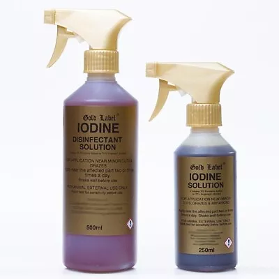 Gold Label Iodine Spray (Horses Animal First Aid) - 250ml Or 500ml • £4.50