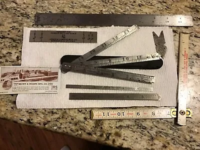 Lot Of 7 Vintage Metal/ Steel Ruler 6  & 12  General Machinist As Pictured • $27.95