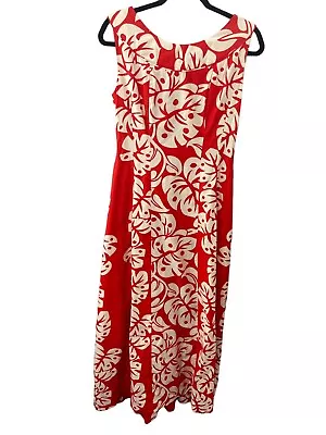 Vintage Liberty House Mu`umu`u / Maxi Dress Sleeveless Red Cream Size Medium • £78.17