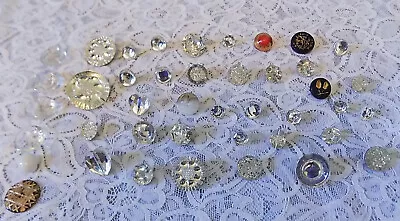 Large Lot Vintage German Glass Buttons Most Shanked 6 Sew Throughs • $24.90