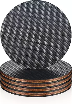 Modern Coasters For Drinks| Premium Carbon & Wood Coaster | Unique Geometric Des • $22.88