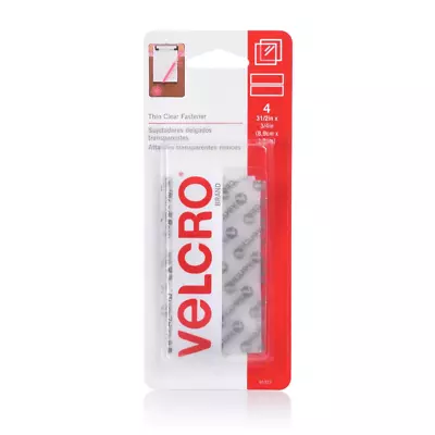 Velcro Brand Stick-On Hook And Loop Fasteners 8.9x19mm Clear Pack 4 • $24.95