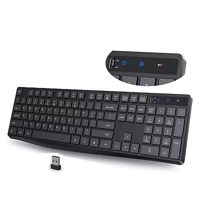 Victsing Wireless Keyboard 2.4G USB Full Size Ergonomic Keyboard For PC Laptop • $18.99