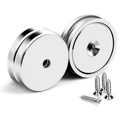 4Pack Neodymium Round Base Cup Magnet 100LBS Strong Rare Earth Magnet Heavy Duty • $11.99