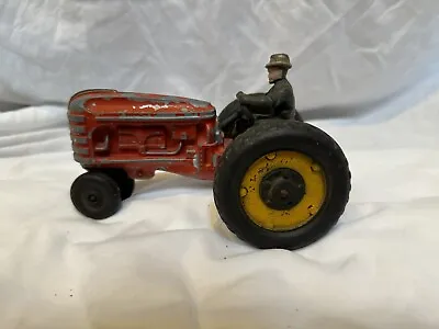 Vintage Hubley Massey Harris  40 Tractor With Man 1950’s ? Toy Original Paint • $10