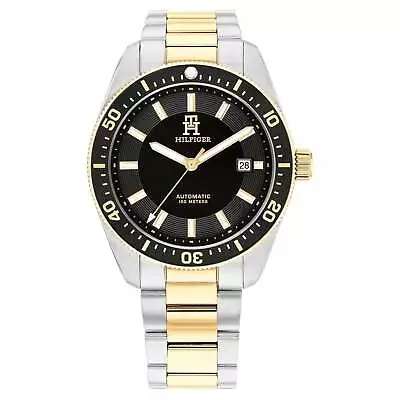 Tommy Hilfiger Two-Tone Steel Black Dial Mechanical-Automatic Men's Watch - 1... • $399
