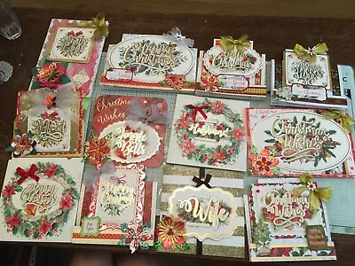 Kanban Christmas Decadent Cardmaking Kit 5 A4 Die Cut Toppers 6 Card RefDec1 • £3.99