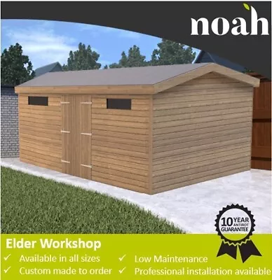 16x8 'Elder Workshop' Heavy Duty Wooden Garden Shed/Workshop/Garage • £1685