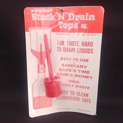 Ketchup Stack N Drain Saver Drainer Ends Costly Waste Vintage USA Made NEW • $9.99