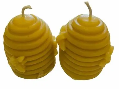 100% Pure Natural Yellow Beeswax Votive Hives • $18