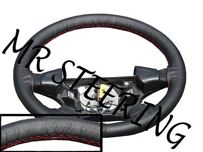 For Vw Golf Mk 3 Real Black Leather Steering Wheel Cover Red Stitch • $33.99