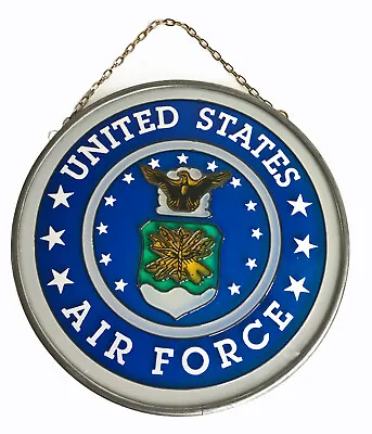 United States Air Force Military Logo Glass & Metal Wall Plaque Sign  7  Vintage • $28.95