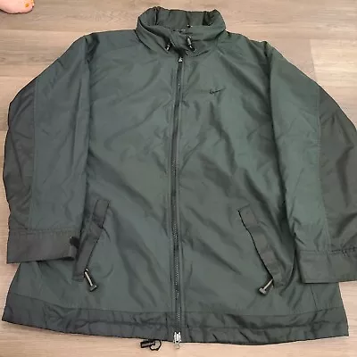 $47.99 • Buy Nike Men's Jacket Sz XL Green Full Zip Roll Up Hidden Hood Windbreaker Coat VTG