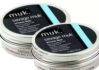 SAVAGE MUK STYLING MUD DUO 2 X 95gm By MUK Hard Hold Australian Stockists Stock • $58