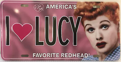 I Love Lucy Americas Favorite Redhead License Plate 6  X 12   Metal Tin • $15.99